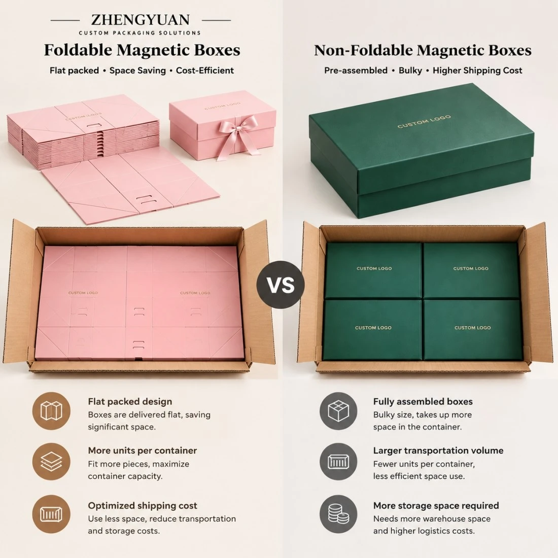 flat packed folding boxes compared with assembled rigid boxes for shipping flat packed folding boxes compared with assembled rigid boxes for shipping
